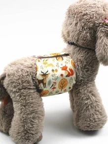 1pc Cartoon Animal Print Pet Sanitary Pants For Dog And Cat For Healthy - Multicolor - View 2