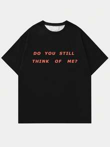 ROMWE MEN 男士人像圖案T恤 - 黑色 - 查看 2