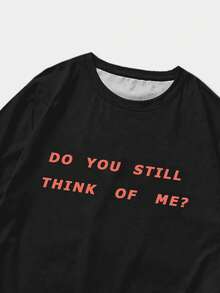 ROMWE MEN 男士人像圖案T恤 - 黑色 - 查看 4