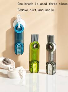 1 Bàn Chải Làm Sạch Bằng Nhựa 3 Trong 1, Bàn Chải Làm Sạch Cốc Đa Năng Hiện Đại Cho Nhà Bếp - Màu xanh lam - Xem 7