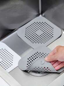 1pc Random Color Hair Catcher Drain Filter For Bathtub, Kitchen Sink And Shower, Anti-Clogging And Deodorizing Silicone Cover For Drainage Home Bathroom Decor - Grey - View 2