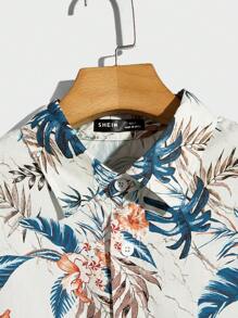 GENTILAND Men Cotton Tropical Print Shirt Without Tee - Multicolor - View 3