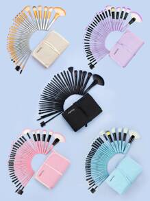 yuwaku 32件套化妆刷套装，带可折叠收纳袋，化妆刷套装，化妆刷包，化妆刷套装，全套化妆刷，化妆刷套装，全套化妆工具，刷子套装，化妆刷套装，化妆礼盒套装 - 紫色 - 查看 1