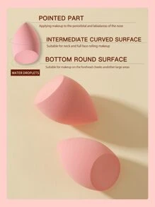 2PCS Makeup Sponge,Suitable For Cream & Powder Concealer, Loose Powder Makeup Applicator - Dusty Pink - View 6