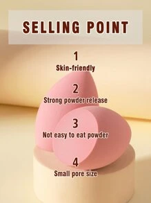 2PCS Makeup Sponge,Suitable For Cream & Powder Concealer, Loose Powder Makeup Applicator - Dusty Pink - View 7