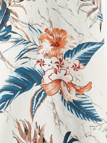 GENTILAND Men Cotton Tropical Print Shirt Without Tee - Multicolor - View 4