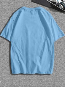 Manfinity Homme Áo thun & Áo lót Nam Lá thư Giải trí - Màu xanh nhạt - Xem 2