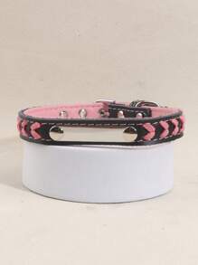 1入組編織細節寵物項圈適用於狗狗適用於戶外 - 彩色 - 查看 3