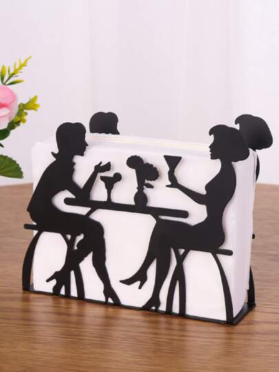 1pc Iron Napkin Holder, Figure Design Upright Napkin Rack, For Dining Table