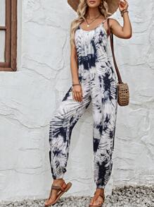 SHEIN VCAY 紮染吊帶連體褲 - 彩色 - 查看 1