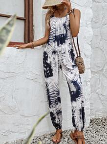 SHEIN VCAY 紮染吊帶連體褲 - 彩色 - 查看 5