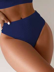 SHEIN Swim 交叉腰部鏤空泳衣下裝 - 藏蓝色 - 查看 2