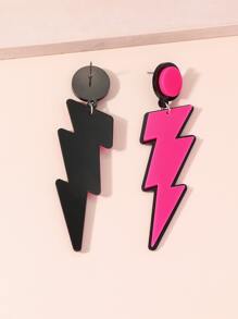 Lightning Drop Earrings - Hot Pink - View 2
