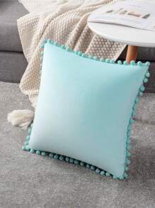 1入組素色無填充物靠墊套極簡主義超細纖維裝飾抱枕套適合家用 - 薄荷藍 - 查看 6