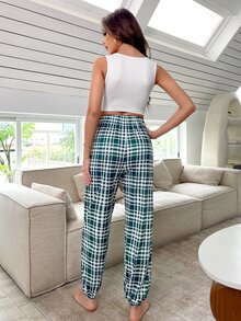 Plaid Print Lounge Set - Multicolor - View 2