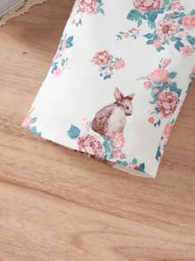 SHEIN Baby Floral Print Ruffle Trim Cami Jumpsuit - Multicolor - View 5