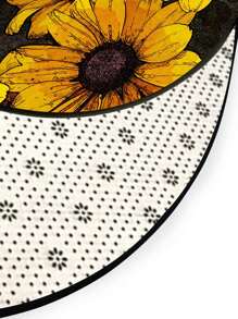 1 pieza Alfombra de piso con patrón de girasol moderno de tela redondo para casa - Multicolor - Ver 6