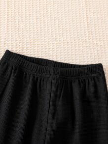 Bộ hai mảnh Gái Dây kéo Khối Màu Giải trí - Đen và trắng - Xem 3