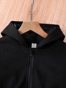 Bộ hai mảnh Gái Dây kéo Khối Màu Giải trí - Đen và trắng - Xem 7