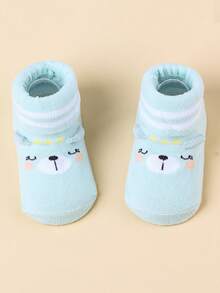1雙嬰兒卡通圖案防滑襪子