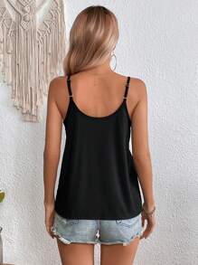 SHEIN LUNE Solid O-ring Detail Cami Top
