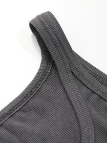 DAZY Top tank unicolor tejido de canalé