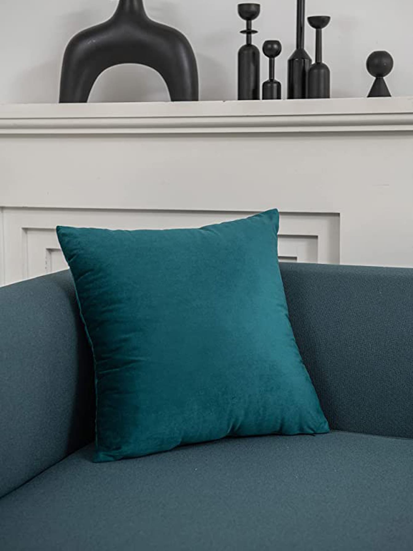 所有裝飾性軟絨抱枕套,適用於沙發,臥室,客廳,戶外,1入裝,18x18英寸,水鴨藍色 - 水鴨藍 - 查看 1