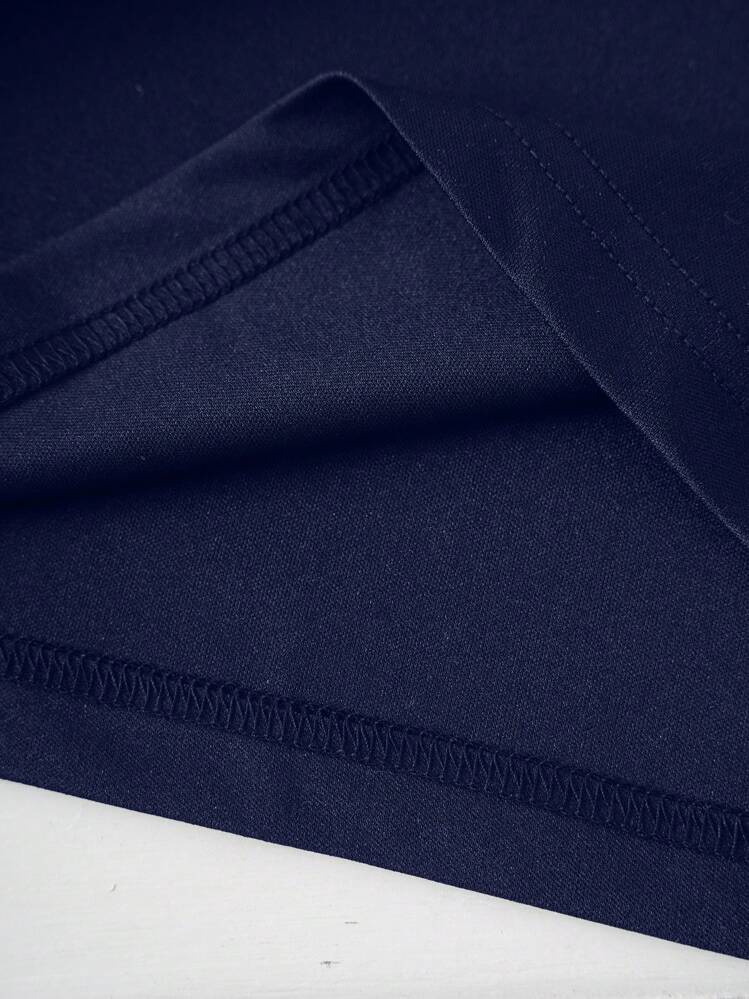 SHEIN LUNE Casual Eenkleurig Grote maat t-shirt - Donker blauw - Bekijken 5