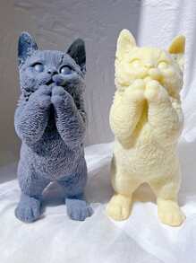 1入組矽膠現代貓貓設計DIY矽膠模具 - 粉色 - 查看 2