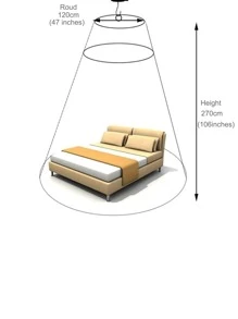 1pc Lace Trim Mosquito Net, Bed Canopy For Home - White - View 7