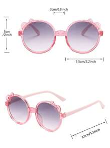 1副女孩金屬亮絲圓框波西米亞太陽眼鏡適用於度假 - 粉色 - 查看 4