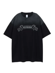 Áo thun & Áo lót Nam Lá thư Giải trí - màu đen - Xem 1