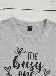 Modmama Casual Hart Tekst Zwangerschap t-shirts Rits