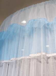 1pc Lace Trim Mosquito Net, Bed Canopy For Home - White - View 3