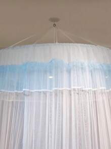 1pc Lace Trim Mosquito Net, Bed Canopy For Home - White - View 4