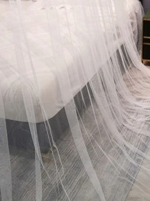 1pc Lace Trim Mosquito Net, Bed Canopy For Home - White - View 6