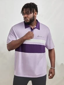 EASEVO 男士字母圖案撞色POLO衫 - 彩色 - 查看 4