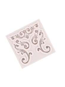 1pc European Retro Classical Relief Flower Vine Ceramic Clay Decoration Silicone Mold - Apricot - View 3