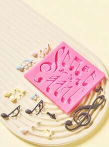 1入組矽膠現代音符設計DIY矽膠模具 - 粉色 - 查看 1
