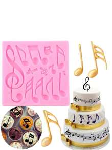 1入組矽膠現代音符設計DIY矽膠模具 - 粉色 - 查看 3