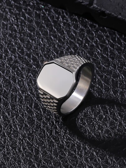 1 قطعة خاتم حلقي ثماني الزوايا سهل للرجال ، هدية