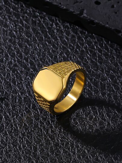 1st Mäns Octagon Smooth Classic Gift Ring