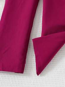 SHEIN Tween Girl Ruffle Trim Jumpsuit - Red Violet - View 8