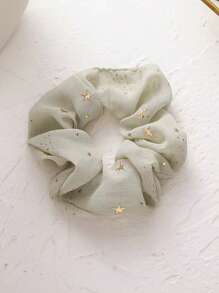 1pc Women Star Pattern Fashion Scrunchie - Green - View 2