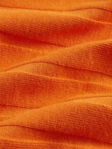 SHEIN EZwear Solid Bandana Hem Crop Tube Top - Orange - View 4