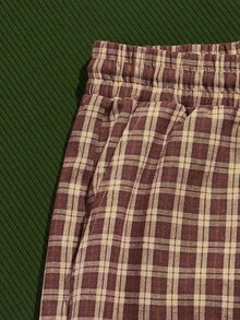 Manfinity Men Slogan Patched Tee & Plaid Drawstring Waist Shorts - Multicolor - View 4