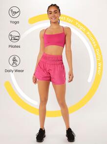 GLOWMODE FeatherFit™ Convertible Skinny Strap Sports Bra - Tropical Pink - View 3