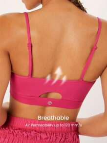 GLOWMODE FeatherFit™ Convertible Skinny Strap Sports Bra - Tropical Pink - View 6