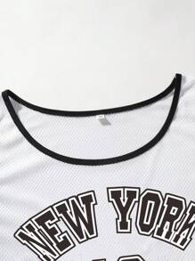 Aesthetic Post Hombres Top tank con estampado de letra unido en contraste - Blanco - Ver 4