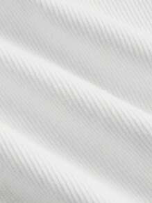 SHEIN MOD Rib-knit Solid Tee - White - View 4